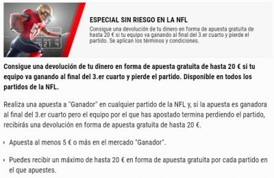 Promoción NFL BetStars