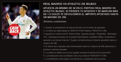 Apuestas Real Madrid - Athletic en Circus