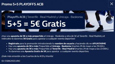 Promoción de apuestas ACB, en William Hill