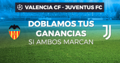 Dobla las ganancias de tus apuestas Valencia - Juventus, en Pastón