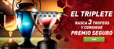 Promoción El Triplete Sportium, llévate 15€ gratis