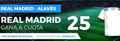 Mejor cuota Real Madrid Alaves con la Megacuota Paston