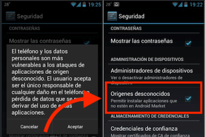 Permitir instalar aplicaciones origen desconocido - Descargar app Bwin en Android