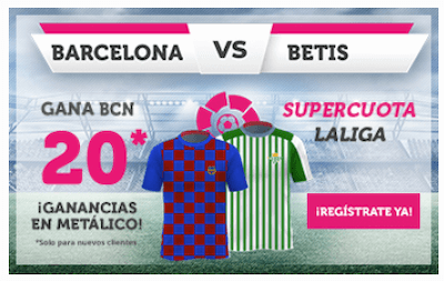 Cuotas especiales al Barcelona Betis en Wanabet