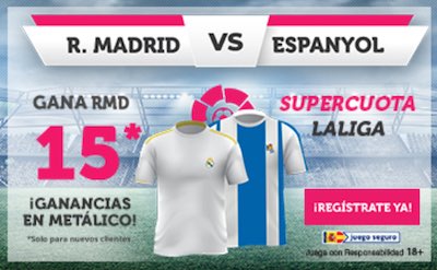 Supercuota al Real Madrid frente al Espanyol en LaLiga | Wanabet