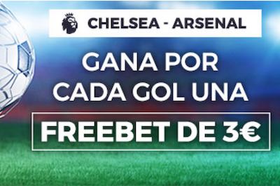 Promo en las apuestas al Chelsea Arsenal 2020 - 3 euros extra por cada gol en Pastón