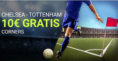 Apuestas a número de corners en el Chelsea vs Tottenham sin riesgo