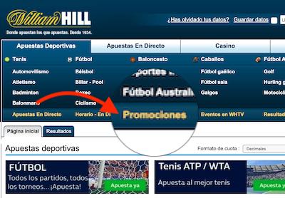 Promociones de apuestas deportivas en William Hill