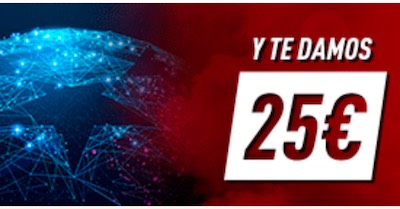Promo Sportium en las apuestas a la Champions 2020: Juegas 5, te llevas 25 euros en apuestas gratis.