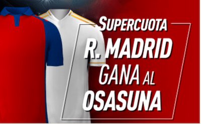 Supercuota en apuestas al Real Madrid frente Osasuna en LaLiga 2020
