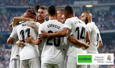 Cuotas de apuestas en Codere a Real Madrid campeón de la Champions 2020