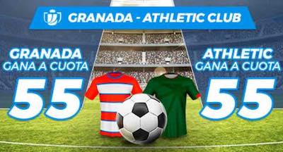 Megacuota Paston: Cuotas de 55 a victoria del Granada o el Athletic en Copa