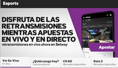 Retransmisiones en vivo de eSports en Betway Apuestas