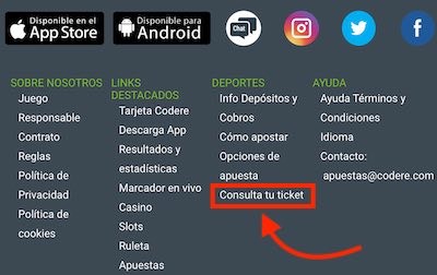 como consultar un ticket de apuestas en Codere