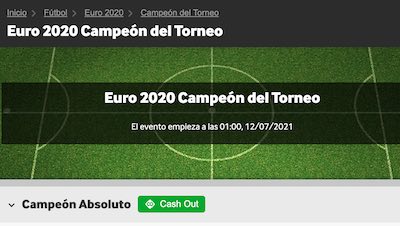cuotas a los equipos favoritos de la Eurocopa 2021
