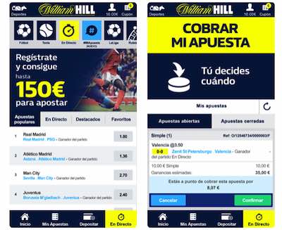 Aplicación de William Hill, disponible en el App Store de Apple