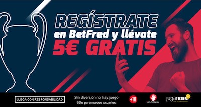Apuesta gratis de 5 euros | Registro Betfred