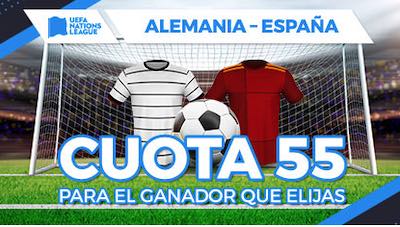 Megacuota doble a las apuestas en el Alemania vs España en Pastón