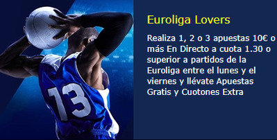 Tus apuestas en directo de la Euroliga tienen cuotones extra y apuestas gratis