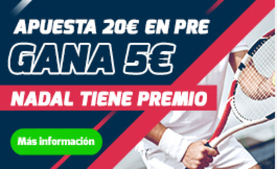 Haz tus apuestas pre-partido con Nadal en el torneo de Maestros y gana 5€