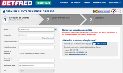 Hacer Login en Betfred