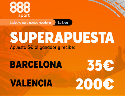 Juega tus Super Apuestas dobles en el Barça-Valencia con 888sport