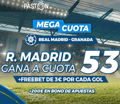 Tus apuestas en el Real Madrid-Granada tienen Megacuota en Pastón.es