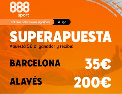 Haz tus Superapuestas en el Barcelona-Alavés con las mejores cuotas con 888sport