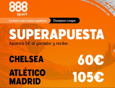 Haz tu Superapuesta con las mejores cuotas en el Chelsea Atletico de Madrid con 888sport