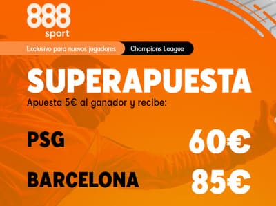 Juega las mejores cuotas en el PSG Barcelona con la Superapuesta de 888sport