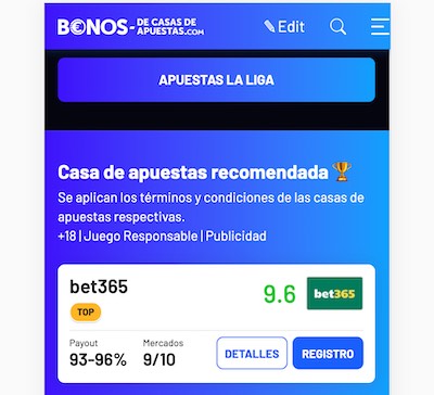 Novedades nueva página Bonos de Casas de Apuestas España