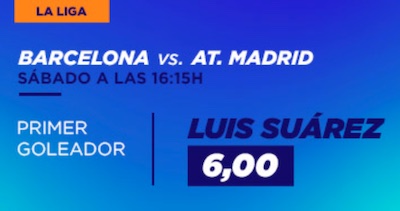 Cuotas de apuestas en Kirolbet al Barcelona vs Atletico: Suarez primer goleador