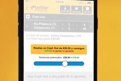 Opción de cash out para cerrar tu apuesta y asegurar ganancias en Betfair