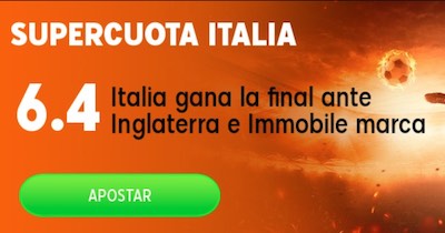 Italia gana la final de la Eurocopa, a cuota 6.40 em 888sport