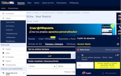 Visualiza las mejores cuotas del Elche vs Real Madrid
