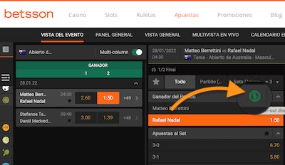 Hacer Cash Out con Betsson es una retirada a tiempo