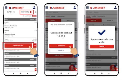 El Cash Out de Jokertbet puede ser parcial o total