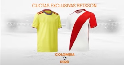 Mejores cuotas Colombia Perú clasificación Mundial 2022 en Betsson