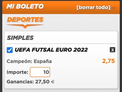 Las apuestas de la euro de futbol sala dan como campeona a España
