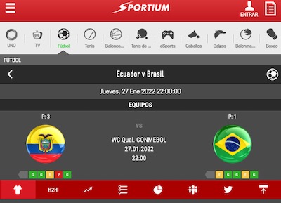 mejores cuotas Ecuador Brasil