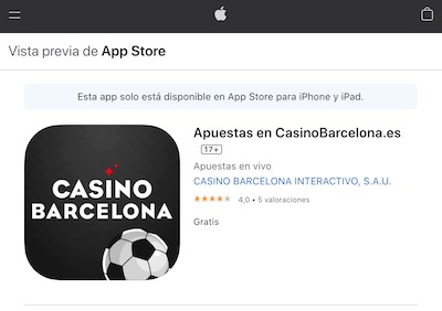 Casino Barcelona app está disponible en iOS y Android