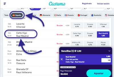 cuotas Celta Real Madrid