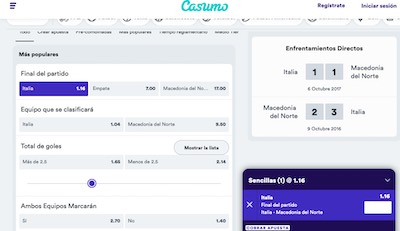 apuestas Italia Macedonia