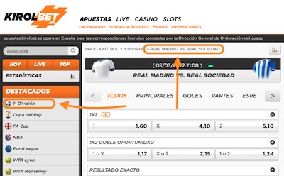 cuotas Madrid Real Sociedad