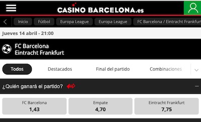 apuestas Barcelona Eintracht