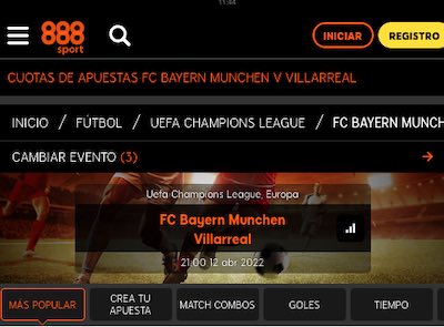 cuotas Bayern Villarreal