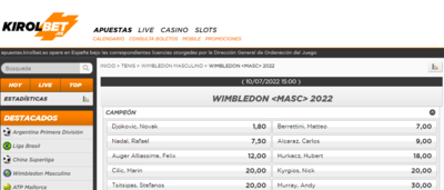Las cuotas al ganador de Wimbledon 2022 son altas para los españoles
