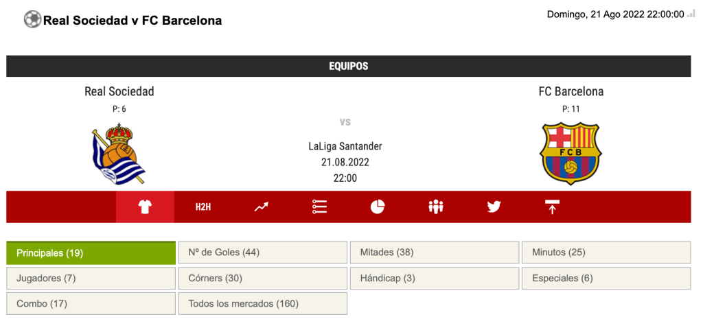 partidazo entre barcelona y real sociedad con unas cuotas muy interesantes para apostar en sportium